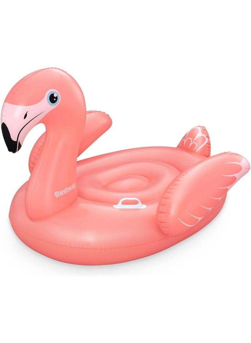Bestway Rider Fancy Flamingo 138X107cm, Outdoor & Indoor Relaxation & Play, Pool Ride-On Floats, Vivid Bright Graphics, Heavy-duty Handles, Water Play, Easy to Inflate & Deflate - Image 1
